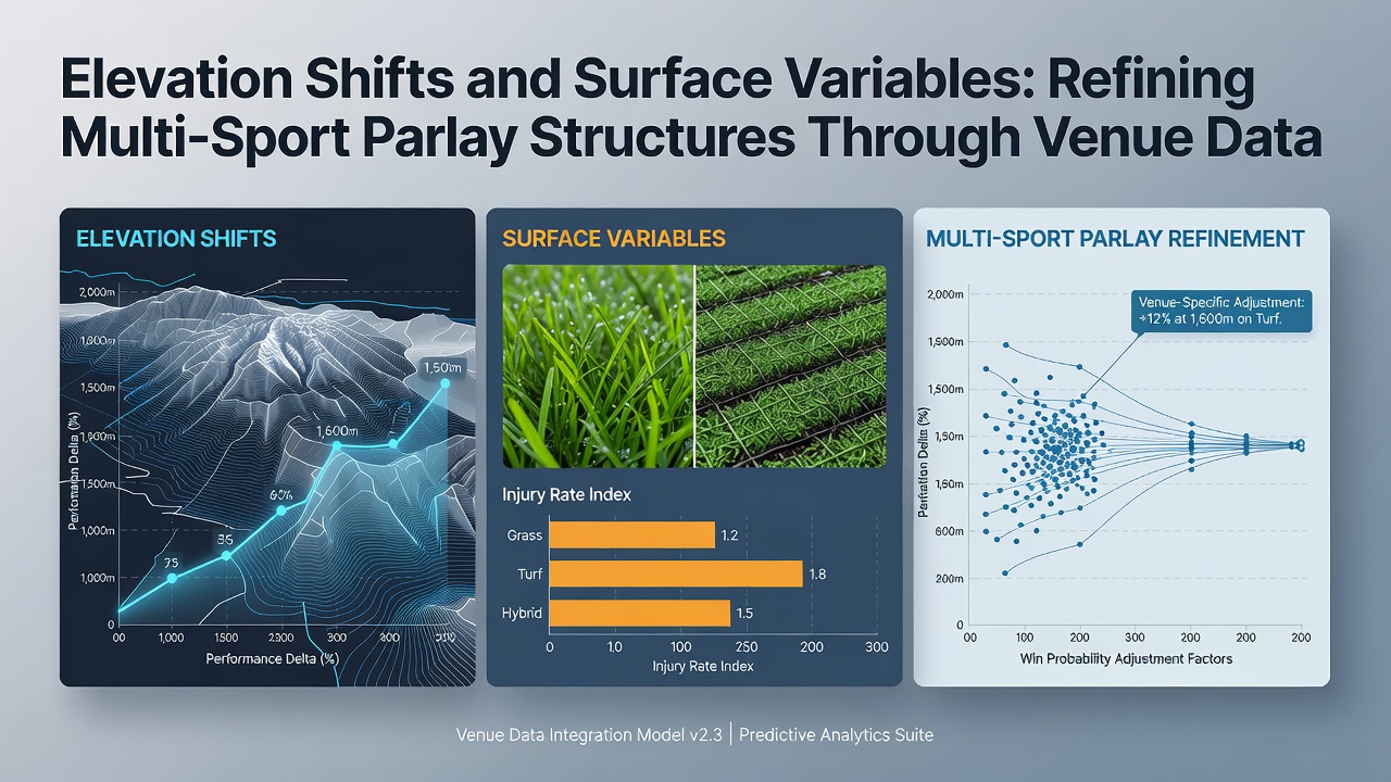Detailed view of different sports surfaces and elevation markers used in performance analysis