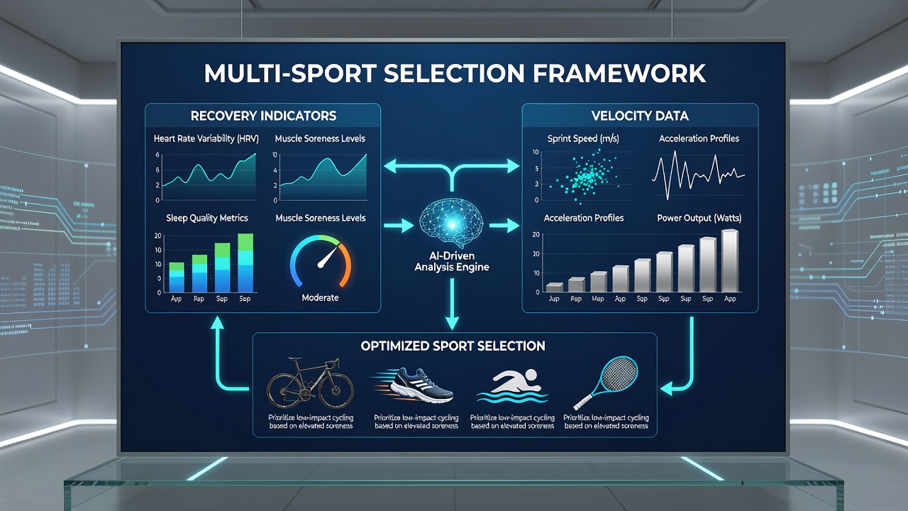 Data visualization of velocity trends and recovery scores across sports