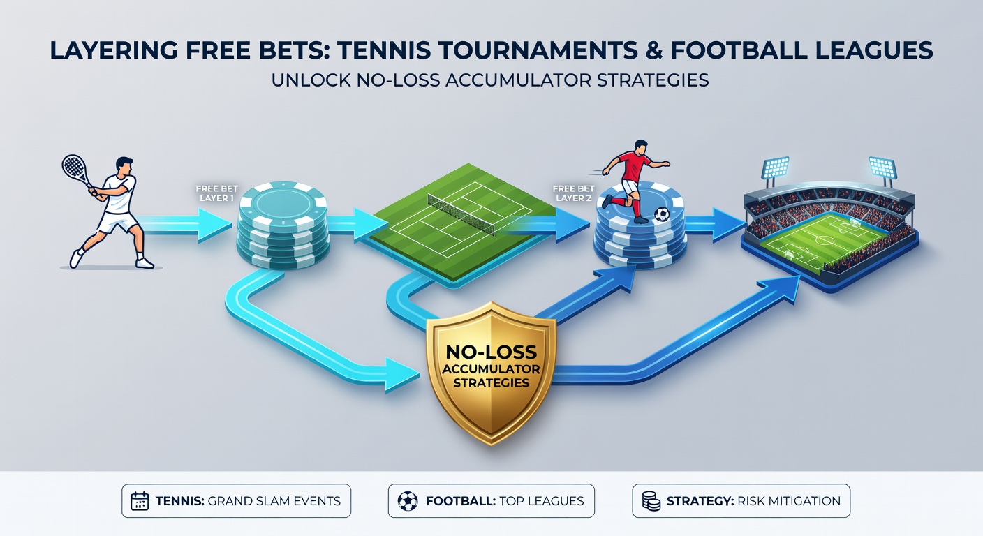 Dynamic split-image of a Premier League football goal celebration alongside a tennis baseline rally, featuring accumulator bet slips and free bet promo banners