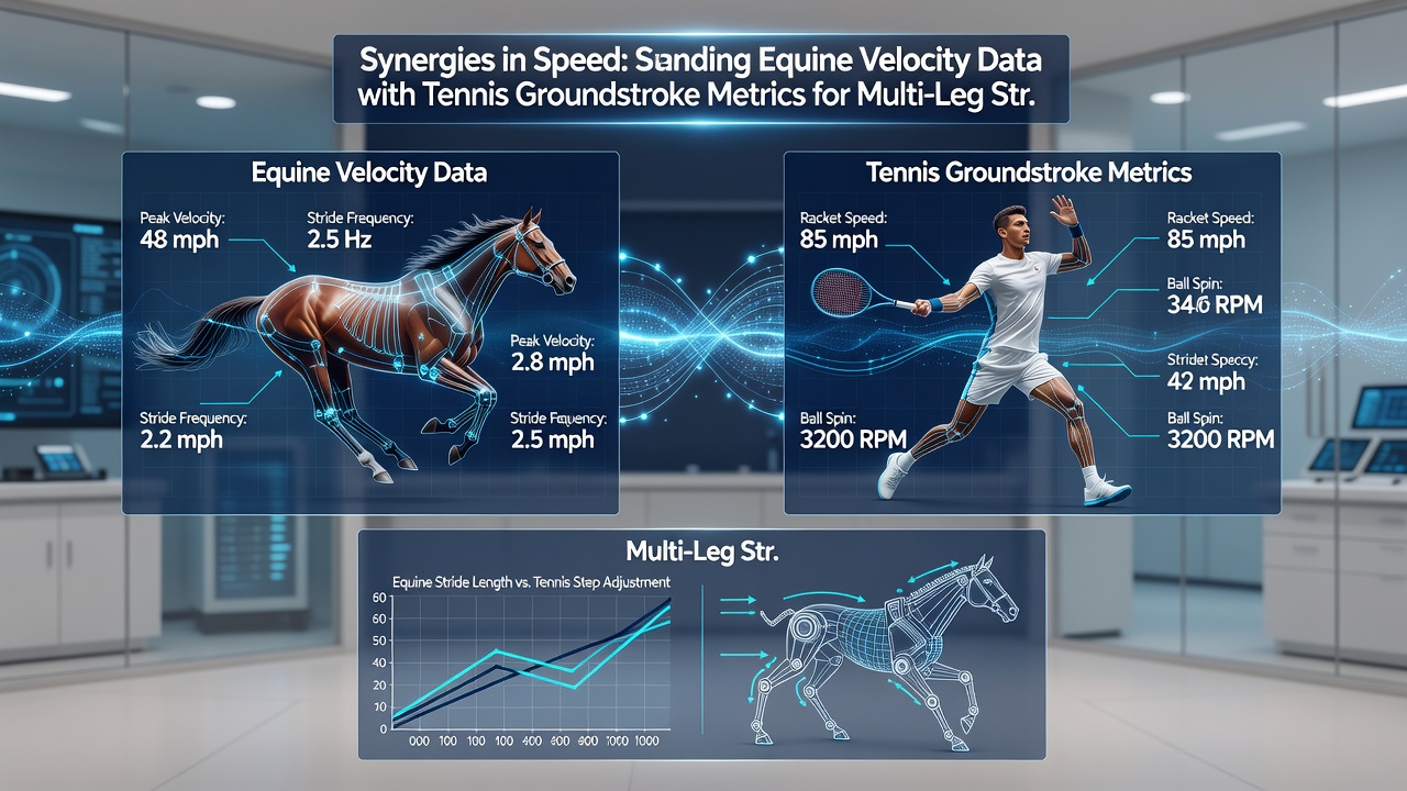 Integrated dashboard displaying horse velocity graphs next to tennis stroke speed distributions for accumulator modeling