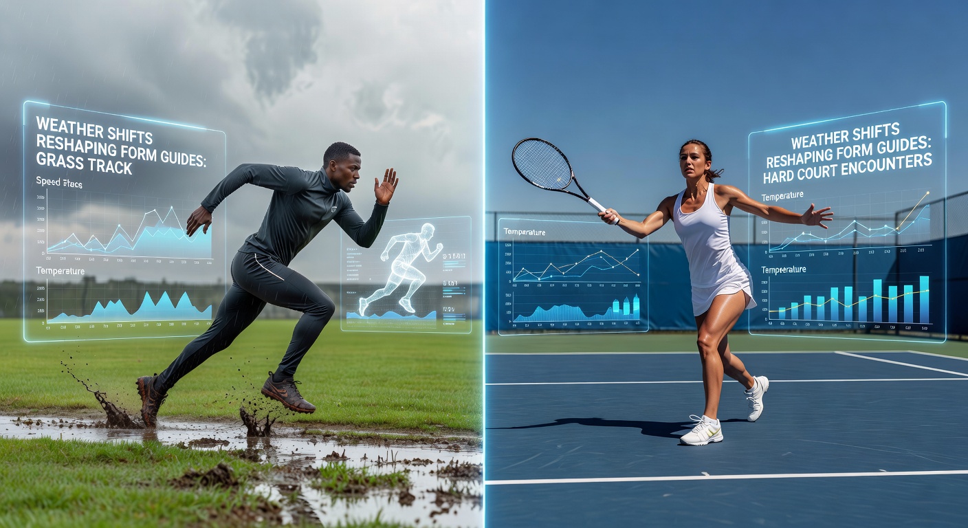 Hard court tennis surface conditions influenced by temperature and humidity changes